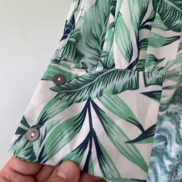 Petal Roz Green Tropical Print Chiffon Maxi Dress, Size S - Picture 11 of 16